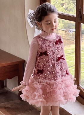 韩国童装女童连衣裙2025秋冬新款