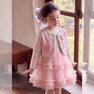 公主裙女童连衣裙秋季2026新款儿童春秋裙子女宝宝秋装蛋糕裙套装
