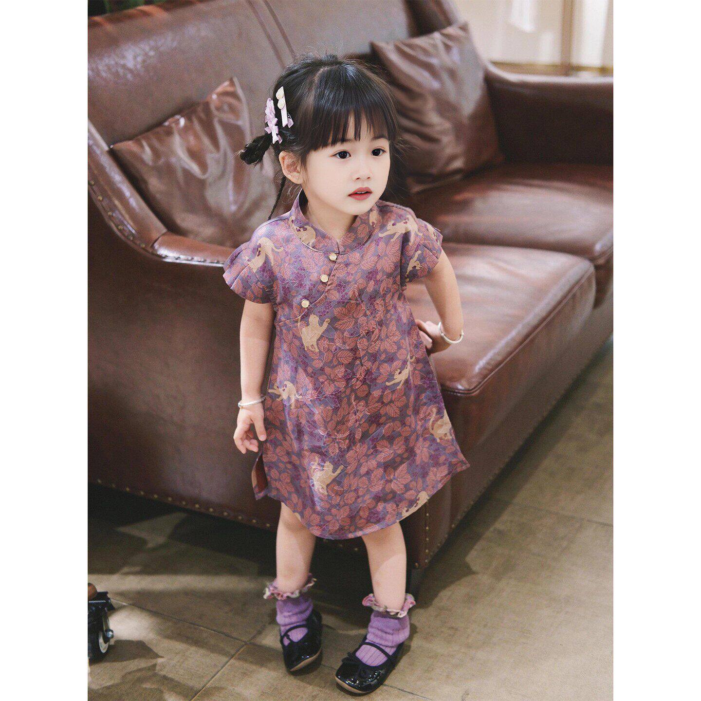 女童生日礼服裙子儿童新中式国风旗袍洋装女孩绝美中长版公主裙