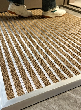 黄色铝合金入户门防尘地垫户外门口地毯门外室外入门脚垫防滑门垫