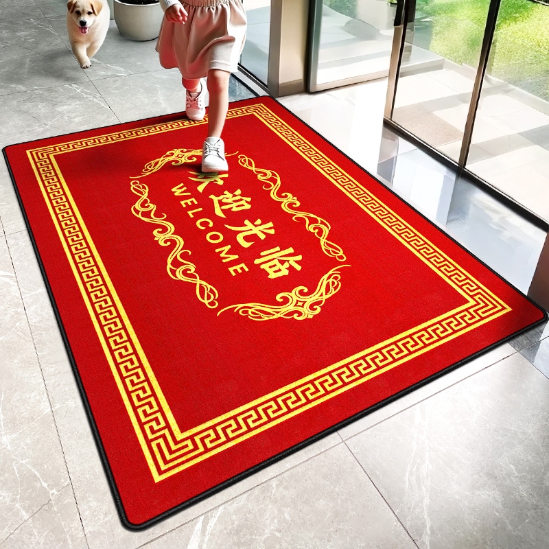 红色迎宾地垫门口防滑地毯定制
