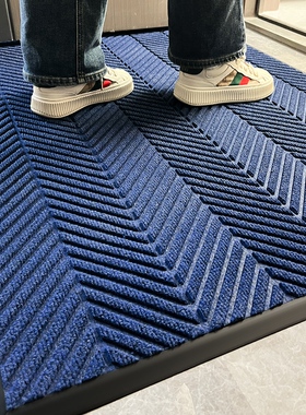 蓝色入户门地垫深蓝色门口地毯室外家用入门脚垫门外高级防滑门垫
