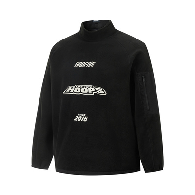 李宁男子秋冬宽松百搭摇粒绒保暖针织套头衫 AAEU017