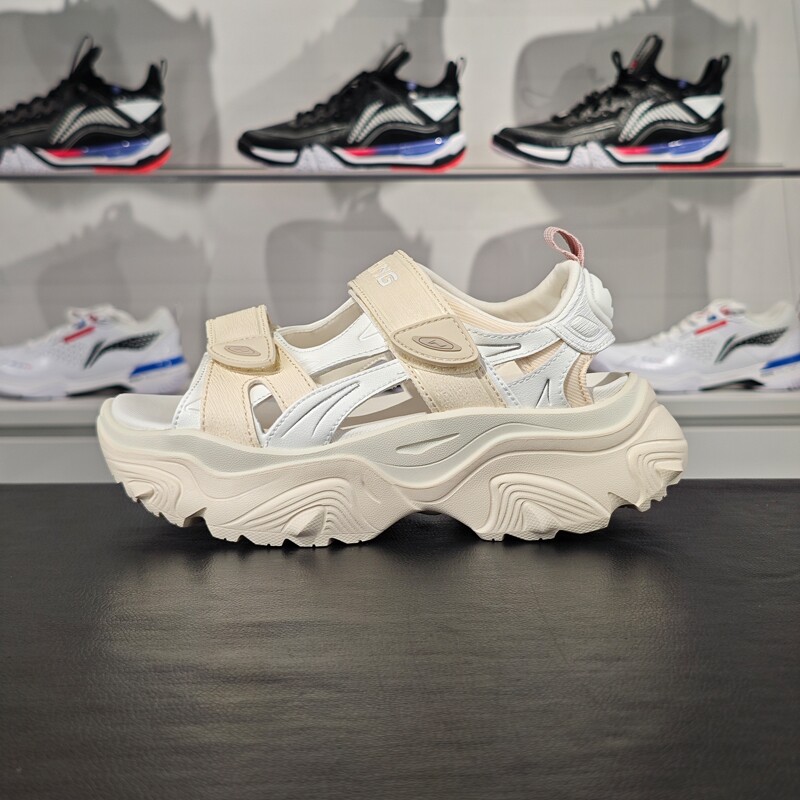 李宁凉鞋2024新品SOFT COCA女子柔软舒适潮流户外沙滩鞋AGUU002