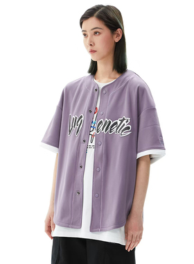 李宁夏季LNG中国选手系列涂鸦短袖宽松棒球服外套男女同款LFDS009