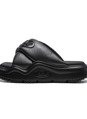 李宁BRED SLIPPER 女鞋2024新款夏季厚底凉拖鞋沙滩外出鞋AGAU006