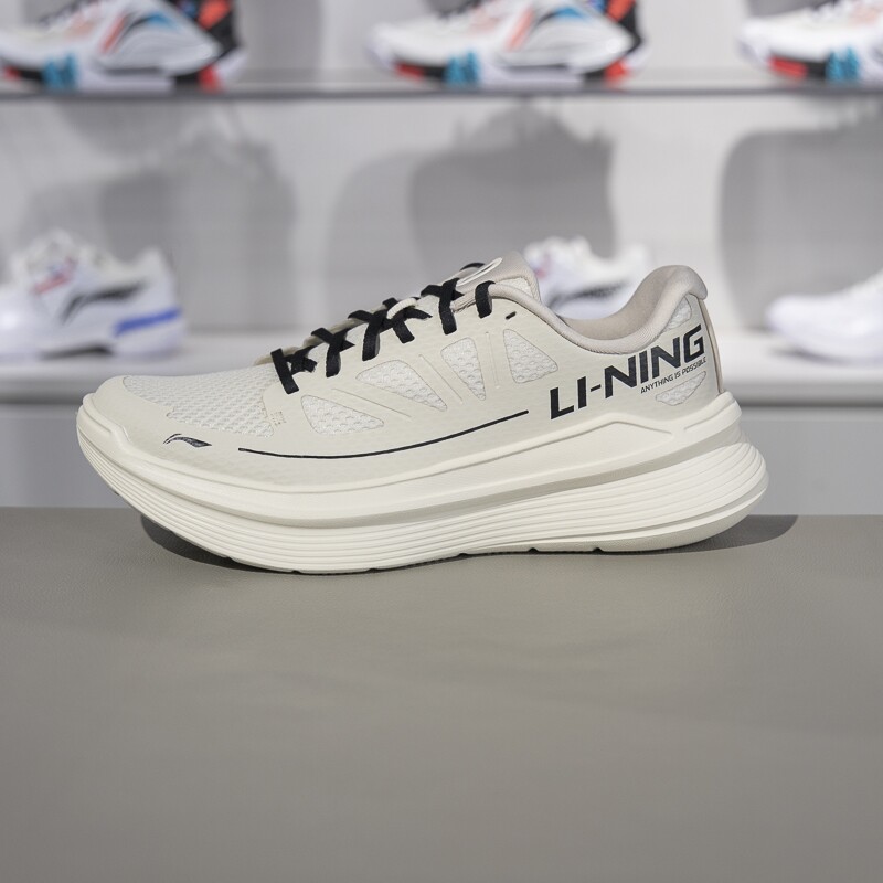 李宁凌越休闲慢跑鞋2024秋季新款男子反光减震低帮运动鞋ARSU097