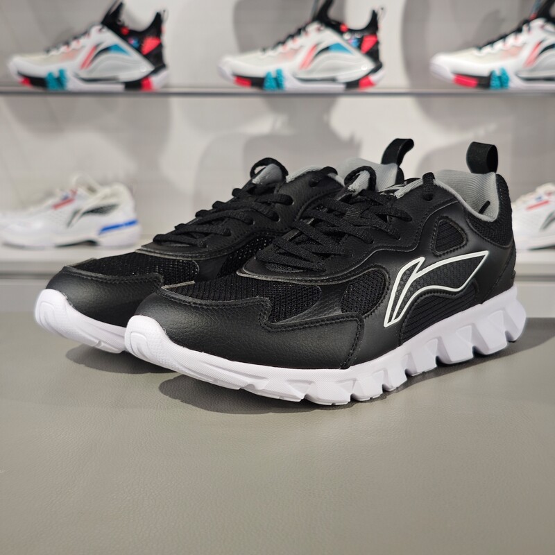 李宁休闲慢跑鞋男士2023秋季新款缓震耐磨网面透气运动鞋ARST097