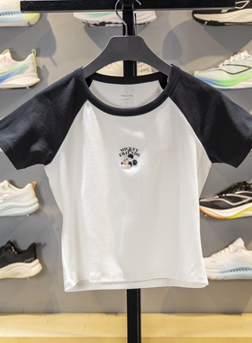 李宁女子T恤2025新款迪士尼米奇联名系列修身短袖文化衫AHSV800