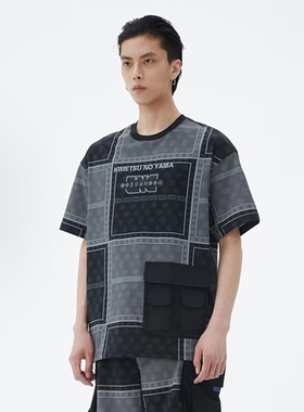 李宁夏季LNG系列时尚拼接运动透气短袖时尚休闲T恤男款FABB006