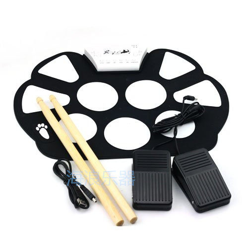 海浪乐器 便携式电子鼓折叠电子鼓电子鼓便携手卷电子鼓热销推荐