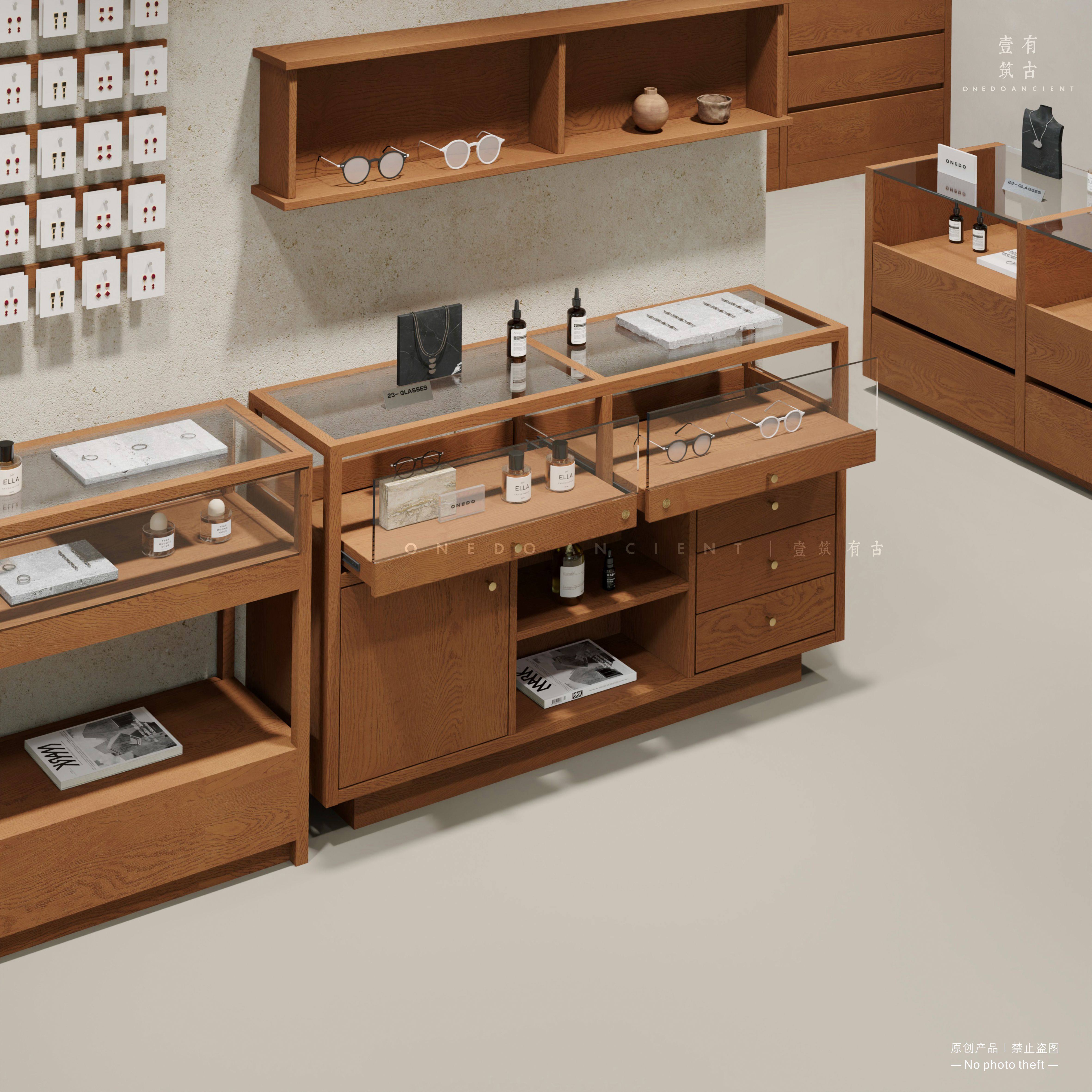 首饰品项链珠宝店玉器精品柜展示柜陈列柜靠墙柜子简约斗柜中岛柜