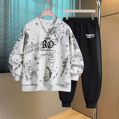 胖男童长袖套装加肥加大