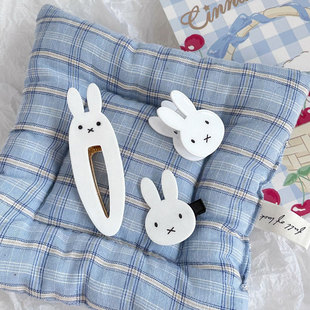 卡通兔子发夹可爱miffy发卡米菲兔pp夹儿童刘海边夹便签夹子发饰