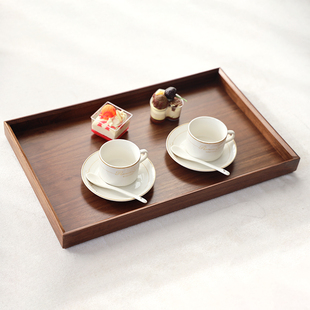 胡桃木托盘茶托盘长方形正方形六角形茶盘坚果盘家用2024新款