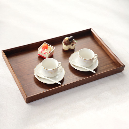 胡桃木托盘茶托盘长方形正方形六角形茶盘坚果盘家用2024新款