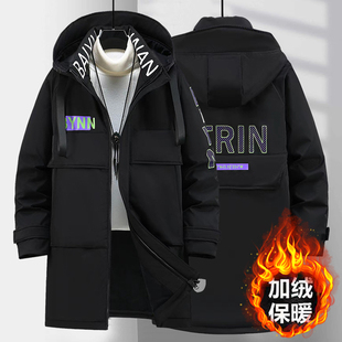 300斤新款大码羽绒棉服男中长款派克服宽松加肥加大加厚加绒棉衣