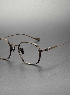 新款复古多边形网红镜架男女克罗星PRONE 钛架眼镜镜框纯钛