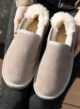 EBV 雪地靴女2025新款短靴冬可爱学生厚底短筒靴子加绒棉鞋面包鞋