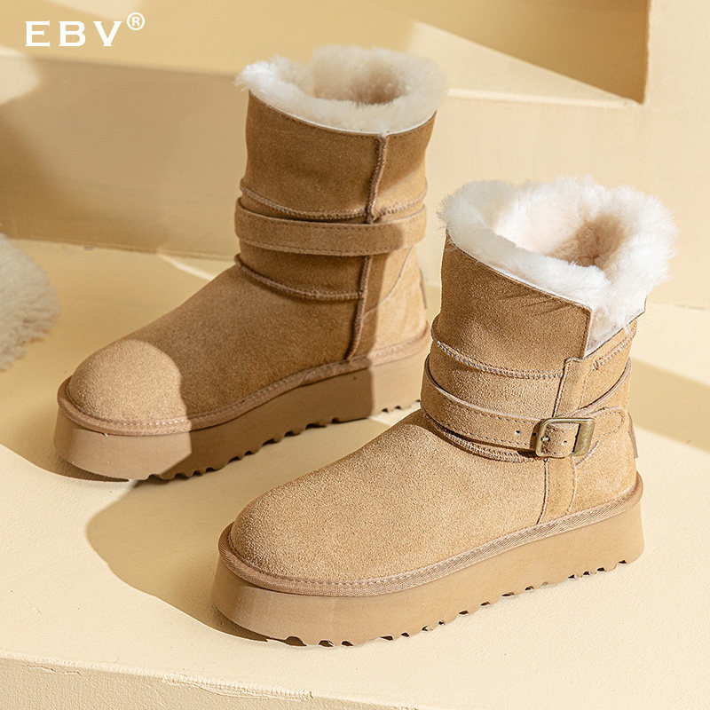 EBV厚底加绒女雪地靴保暖