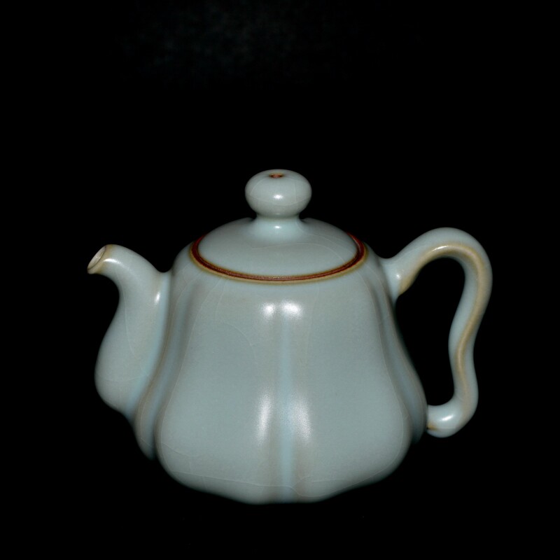 柏采 官方瓷器老釉水粉青釉热销乾坤壶HR06小工夫茶具开片可养