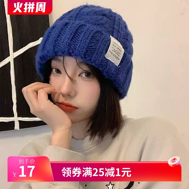 秋冬时尚针织帽女款韩版时尚麻花毛线帽保暖护耳多色可选休闲