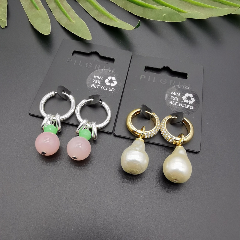 时尚气质彩色玻璃珍珠小众