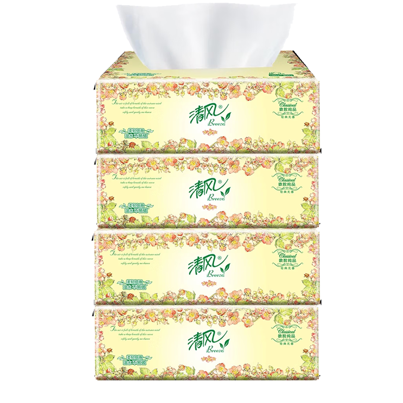 清风欧院抽纸100抽4包