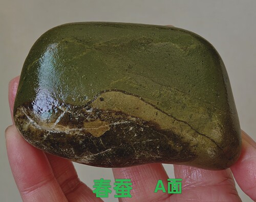 秦岭山黄河奇石：青玉石，《春蚕》天然原石，一图一石无重样。
