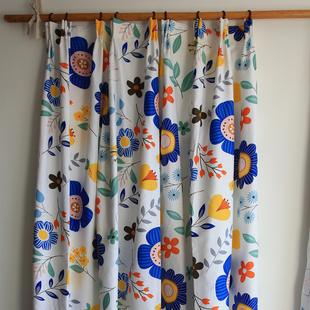 外贸库存清仓处理加厚窗帘成品特价田园风格挂钩飘窗卧室厨房半帘