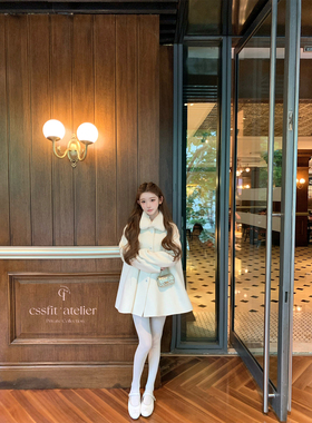 迟伞伞25/fw莫利雅下午茶 赵露思同款獭兔毛领Jor*羊毛双面呢大衣