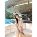 长裙套装 月影檀木 v领蕾丝衬衫 雪纺花朵木耳边薄款 迟伞伞26