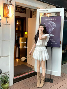 Petit 迟伞伞 百搭单品 Palais蛋糕半裙棉麻A字高腰半身裙