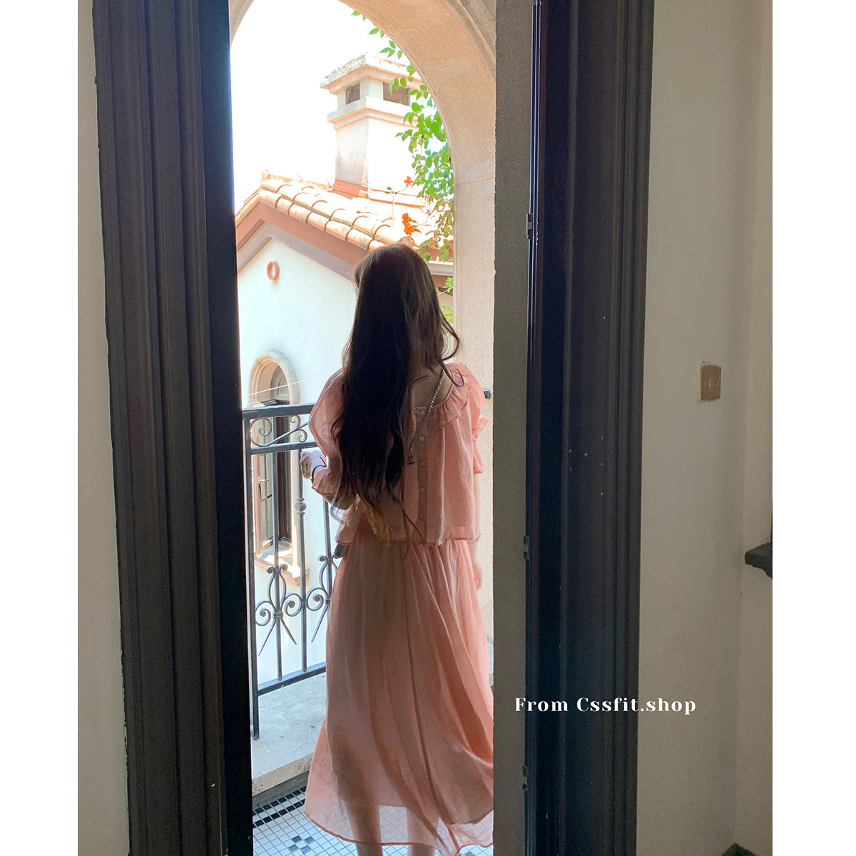 迟伞伞 橘子郡奶酱 粉色苎麻正反两穿衬衫长裙休闲显白套装夏,女装/女士精品,时尚套装,淘宝优惠券,粉丝福利购,淘宝优惠卷