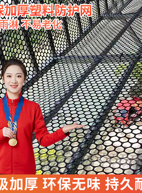 阳台防护网塑料网格防盗窗防掉防坠猫封窗网小孔黑色围栏护拦网垫