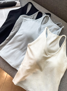 MISS RUILI定制 早春新款弹力打底衫工字修身显瘦背心吊带F1668