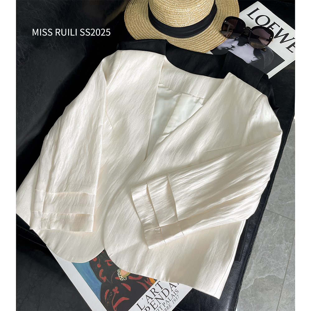 MISS RUILI 定制 春季新款时尚气质显瘦宽松休闲西装外套F0275