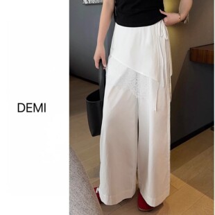 RUILI定制 子设计感小众屁帘裤 春季 蕾丝拼接休闲裤 F1757 新款 MISS