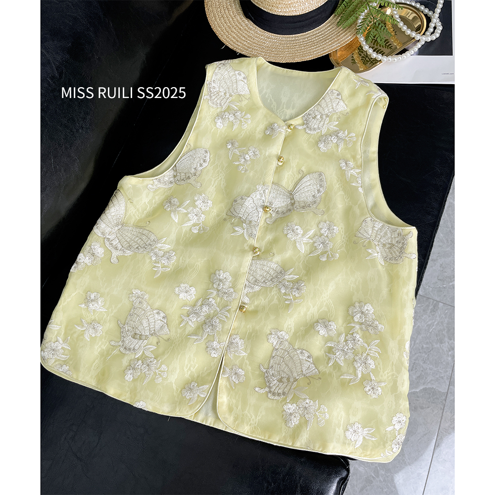 重工刺绣新中式国风马甲背心