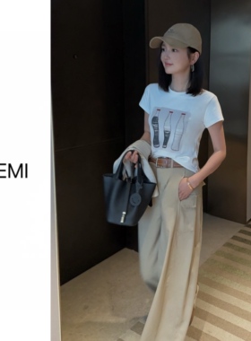 MISS RUILI定制 新款韩版美式复古风可乐印刺绣花短袖T恤F1844