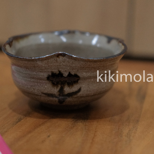日本制手作粗陶碗唐津烧