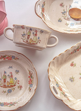 ⭐法式中古日本复古昭和vintage美式乡村田园陶瓷盘情侣王子公主