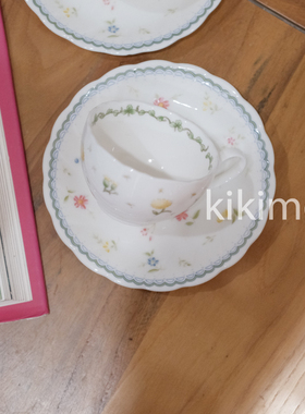 日本中古vintage咖啡杯红茶青花手绘釉下彩日式美式