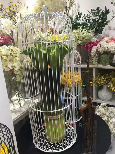 铁艺鸟笼插花道具花店商场摆件