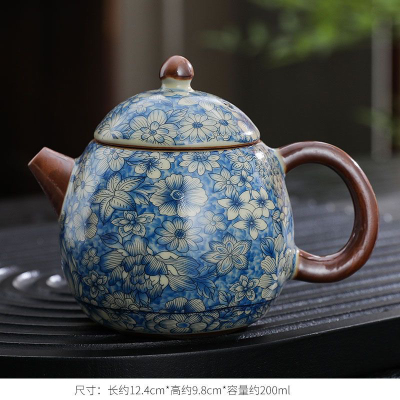 汝瓷高档陶瓷珐琅彩龙蛋壶个人茶壶功夫茶具家用通用壶品茗泡茶壶
