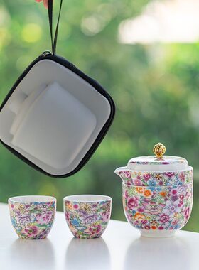 轻奢精致便携收纳一壶三杯防烫快客杯旅行茶具家用办公泡茶壶茶杯