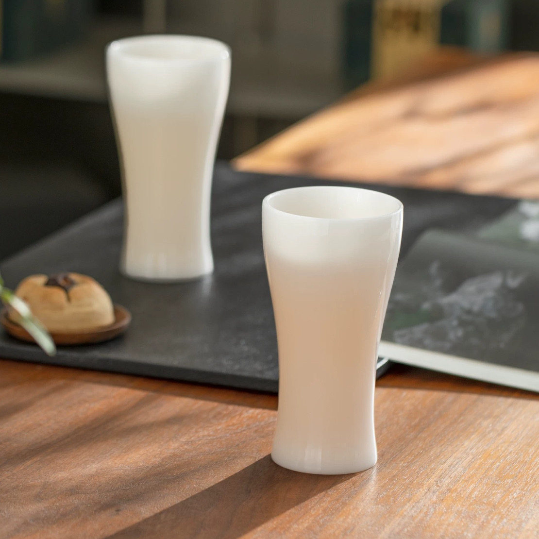 艺轩  瑶光冰种玉瓷啤酒杯轻奢高档家用高颜值大号扎啤杯喝酒杯子