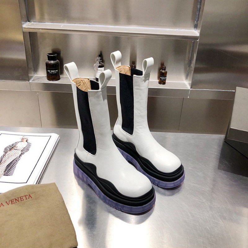 여성용 두꺼운 밑창 마틴 부츠 모나 같은 스타일 종아리 미드 첼시 부츠 가을 겨울 플러스 벨벳 슬림 침니 부츠 라지 사이즈 41-43