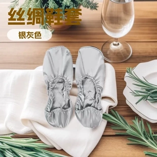 新款真丝软底家居鞋女100%桑蚕丝简约透气丝绸室内舞蹈鞋