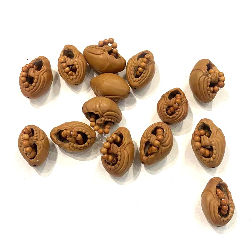 高端文玩配饰橄榄核雕刻佛手问道盘串无相佛藏式配件禅意手工串珠